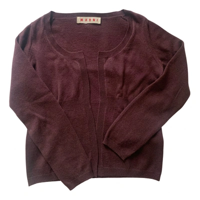 Pre-owned Marni Cashmere Cardigan In Burgundy
