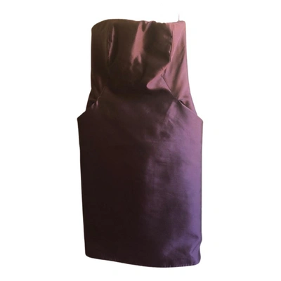 Pre-owned Alexander Mcqueen Silk Mini Dress In Purple