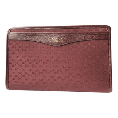 Pre-owned Gucci Cloth Small Bag In Burgundy