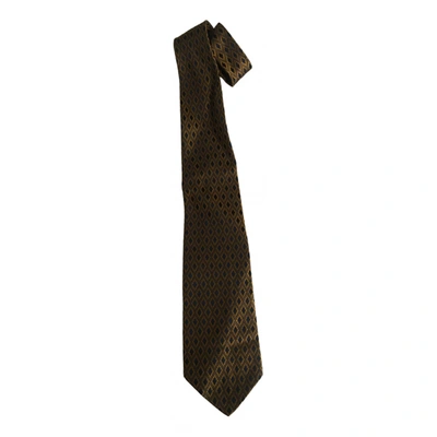 Pre-owned Lanvin Silk Tie In Khaki