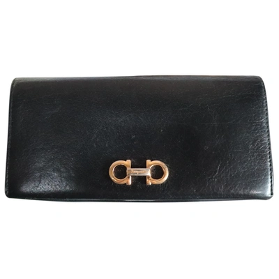 Pre-owned Ferragamo Leather Wallet In Black