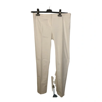 Pre-owned Costume National Straight Pants In White