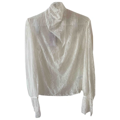 Pre-owned Beaufille Lace Blouse In White