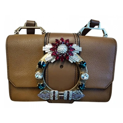 Pre-owned Miu Miu Miu Lady Leather Handbag In Brown