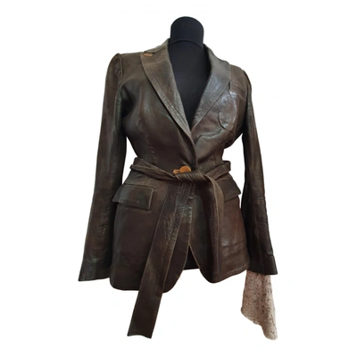 Pre-owned Isaac Sellam Leather Jacket In Brown