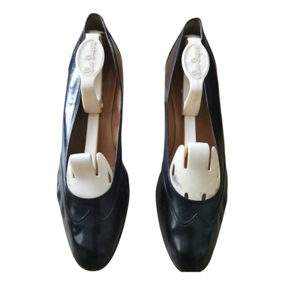 Pre-owned Celine Sharp Leather Heels In Black