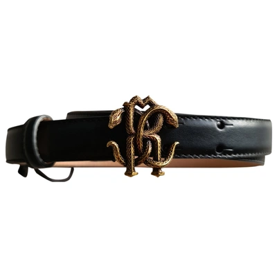 Pre-owned Roberto Cavalli Leather Belt In Black