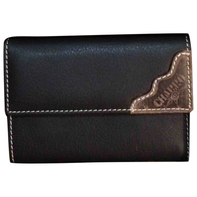 Pre-owned El Charro Leather Wallet In Black