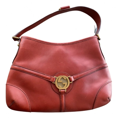Pre-owned Gucci Leather Handbag In Red