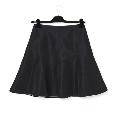 Pre-owned Chanel Silk Mid-length Skirt In Black