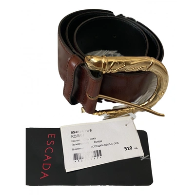 Pre-owned Escada Leather Belt In Brown