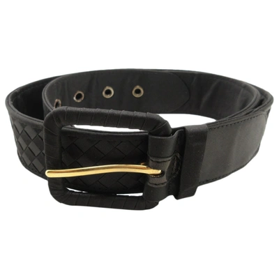 Pre-owned Bottega Veneta Leather Belt In Black