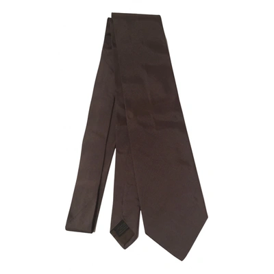 Pre-owned Nicole Farhi Silk Tie In Brown