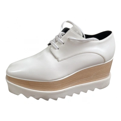 Pre-owned Stella Mccartney Elyse Vegan Leather Lace Ups In White