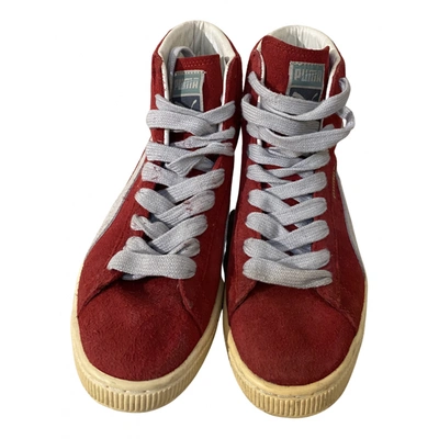 Pre-owned Puma Trainers In Red