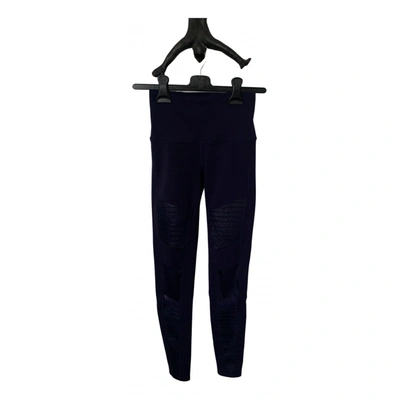 Pre-owned Alo Yoga Navy Spandex Trousers