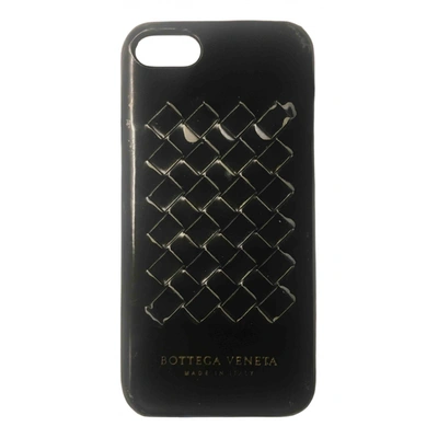 Pre-owned Bottega Veneta Leather Iphone Case In Black