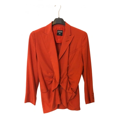 Pre-owned Jean Paul Gaultier Silk Blazer In Orange