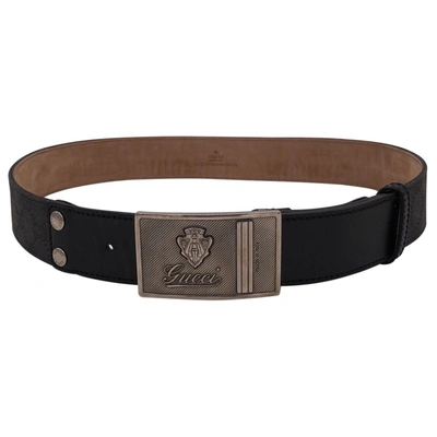 Pre-owned Gucci Leather Belt In Black