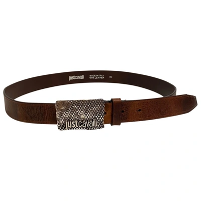 Pre-owned Just Cavalli Leather Belt In Brown