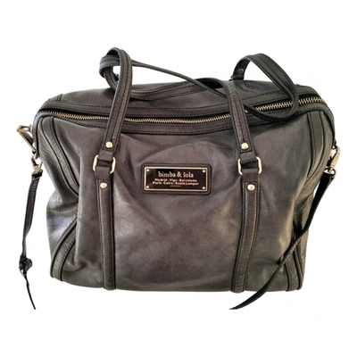 Pre-owned Bimba Y Lola Leather Crossbody Bag In Black