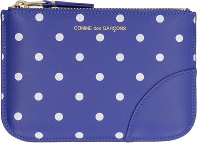 Comme Des Garçons Wallet Polka In Navy