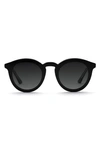 Krewe Collins Round Monochromatic Acetate Sunglasses W/ Nylon Overlay Lens In Grey