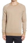 Vince Bird's Eye Wool & Cashmere Pullover In New Camel/ Pearl