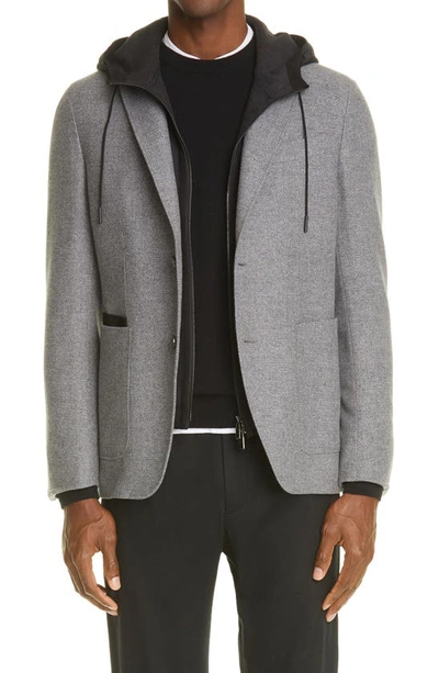 Ermenegildo Zegna Zegna Trofeo Removable Dickey Wool & Cashmere Blazer In Grey