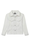 Dl Kids' Manning Fray Hem Denim Jacket In Milk Raw