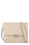 Frame Le Signature Smooth Leather Crossbody Bag In Beige