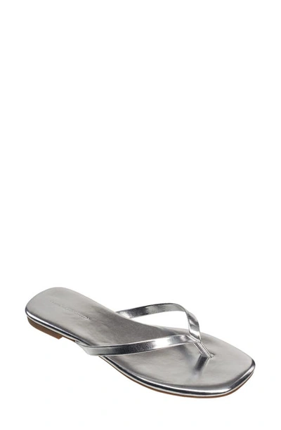 French Connection Morgan Flip Flop In Silver