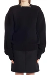 Bottega Veneta Black Shetland Wool Ring Sweater In Black
