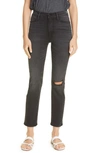 Frame Le High Straight Crop Jeans In Billups Rips