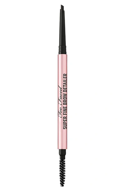 Too Faced Super Fine Brow Detailer Eyebrow Pencil Soft Black 0.002 oz/ 0.057