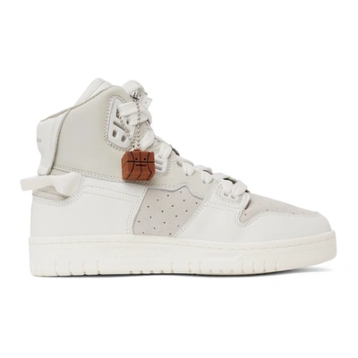 Acne Studios Buxeda Suede-trimmed Leather High-top Sneakers In Multi White