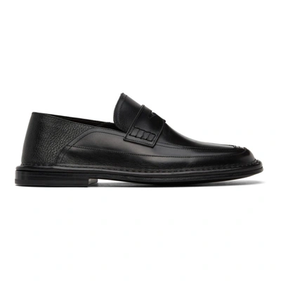 Loewe Black Slip-on Loafers In 1100 Black