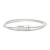 Le Gramme Silver Slick Brushed 'le 9 Grammes' Double Turn Cable Bracelet In Grey