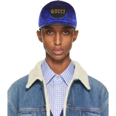 Gucci Off The Grid Nylon Baseball Cap In Blue