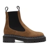 PROENZA SCHOULER BROWN SUEDE CHELSEA LUG SOLE BOOTS