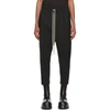 RICK OWENS BLACK PAPER FINISH DRAWSTRING ASTAIRES TROUSERS