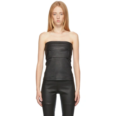 Rick Owens Panelled Stretch Fit Bustier Top In Black