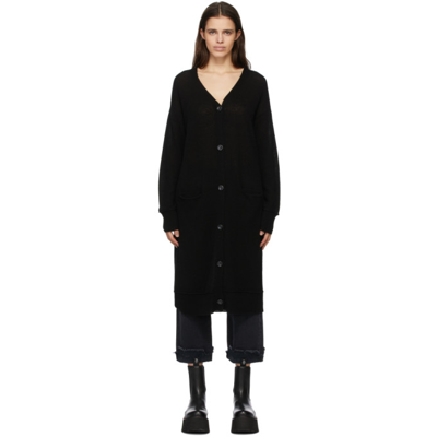 R13 Cashmere Long Length Cardigan In Black