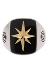 Effy Sterling Silver & 18k Yellow Gold Star Onyx Ring In Black