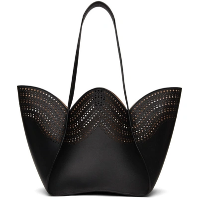 Alaïa Lili 22 Vienne Laser-cut Leather Tote Bag In Noir