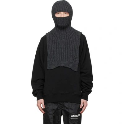 Ambush Grey Wool & Cashmere Balaclava In Black