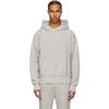 Les Tien Relaxed Cotton Pullover Hoodie In Heather Grey