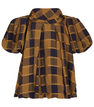 Khaite Dress With Check Print - Atterley In Brown