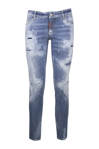 Dsquared2 Distressed-effect Skinny Jeans In Blue