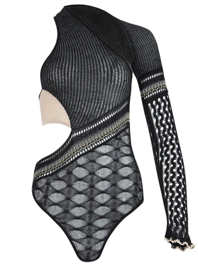 Roberta Einer Dina Cut-out Knitted Bodysuit In Black